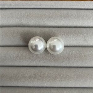 12mm Swarovski Pearl Stud Earrings, Sterling Silver Posts, Classic Minimal Studs